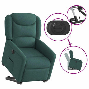 Fauteuil inclinable électrique vert foncé tissu