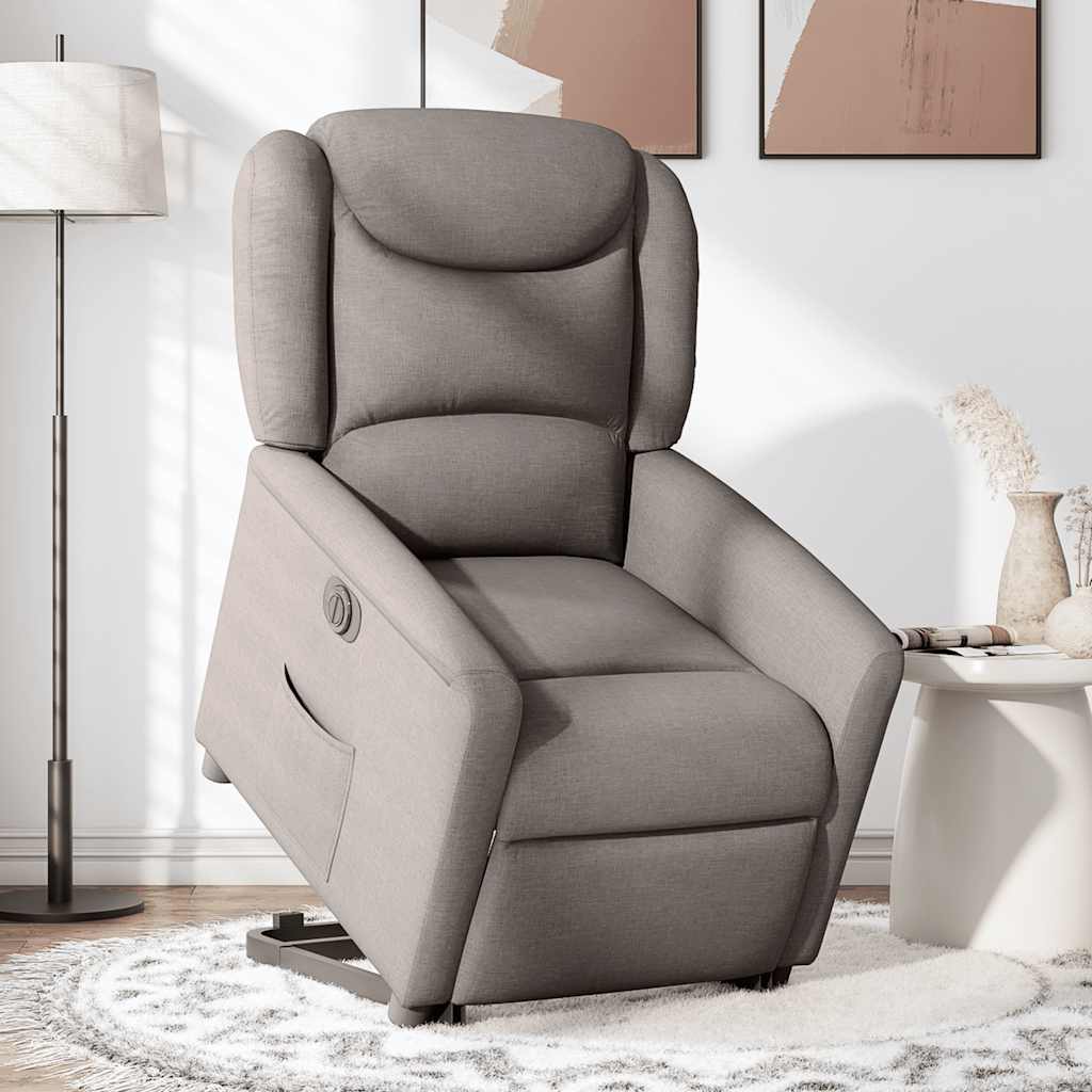 Fauteuil inclinable électrique taupe tissu