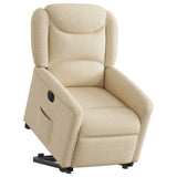 Fauteuil inclinable électrique crème tissu