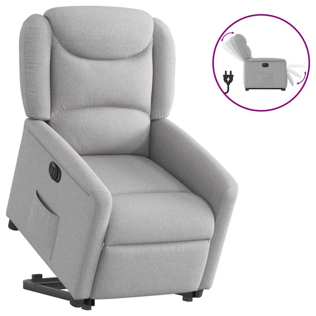 Fauteuil inclinable électrique gris nuage tissu