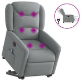 Fauteuil inclinable de massage électrique Gris clair Tissu