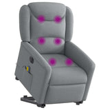 Fauteuil inclinable de massage électrique Gris clair Tissu