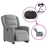 Fauteuil inclinable de massage électrique Gris clair Tissu