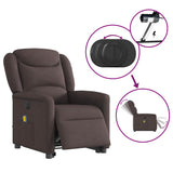 Fauteuil inclinable de massage électrique Marron foncé Tissu