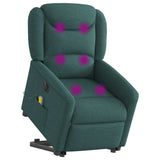 Fauteuil inclinable de massage électrique Vert foncé Tissu