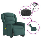 Fauteuil inclinable de massage électrique Vert foncé Tissu