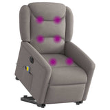 Fauteuil inclinable de massage électrique Taupe Tissu
