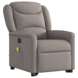 Fauteuil inclinable de massage électrique Taupe Tissu