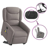 Fauteuil inclinable de massage électrique Taupe Tissu