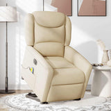 Fauteuil inclinable de massage électrique Crème Tissu