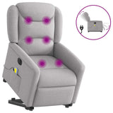 Fauteuil inclinable de massage électrique gris nuage tissu