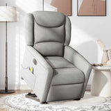 Fauteuil inclinable de massage électrique gris nuage tissu