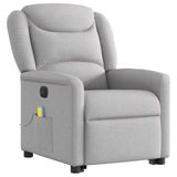 Fauteuil inclinable de massage électrique gris nuage tissu