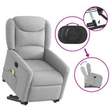 Fauteuil inclinable de massage électrique gris nuage tissu