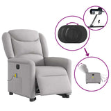 Fauteuil inclinable de massage électrique gris nuage tissu
