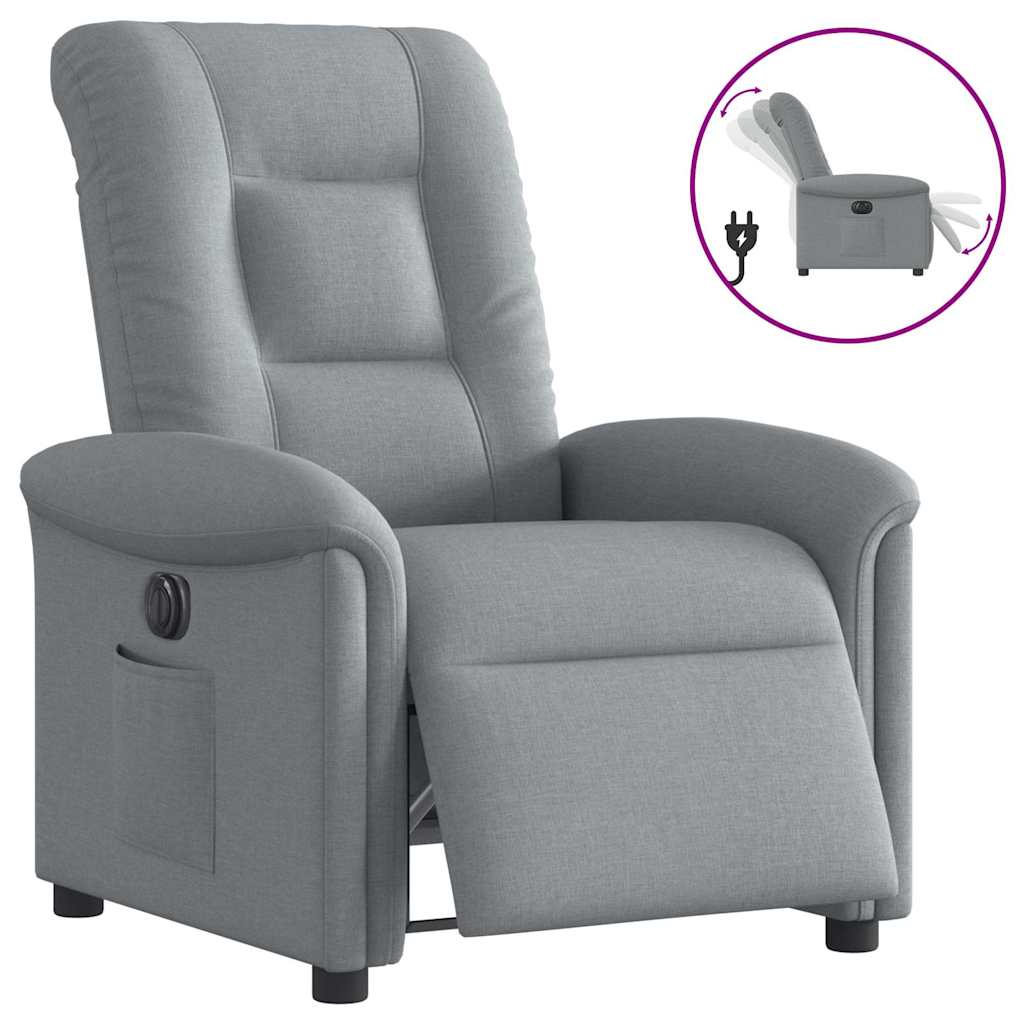 Fauteuil inclinable électrique Gris clair Tissu