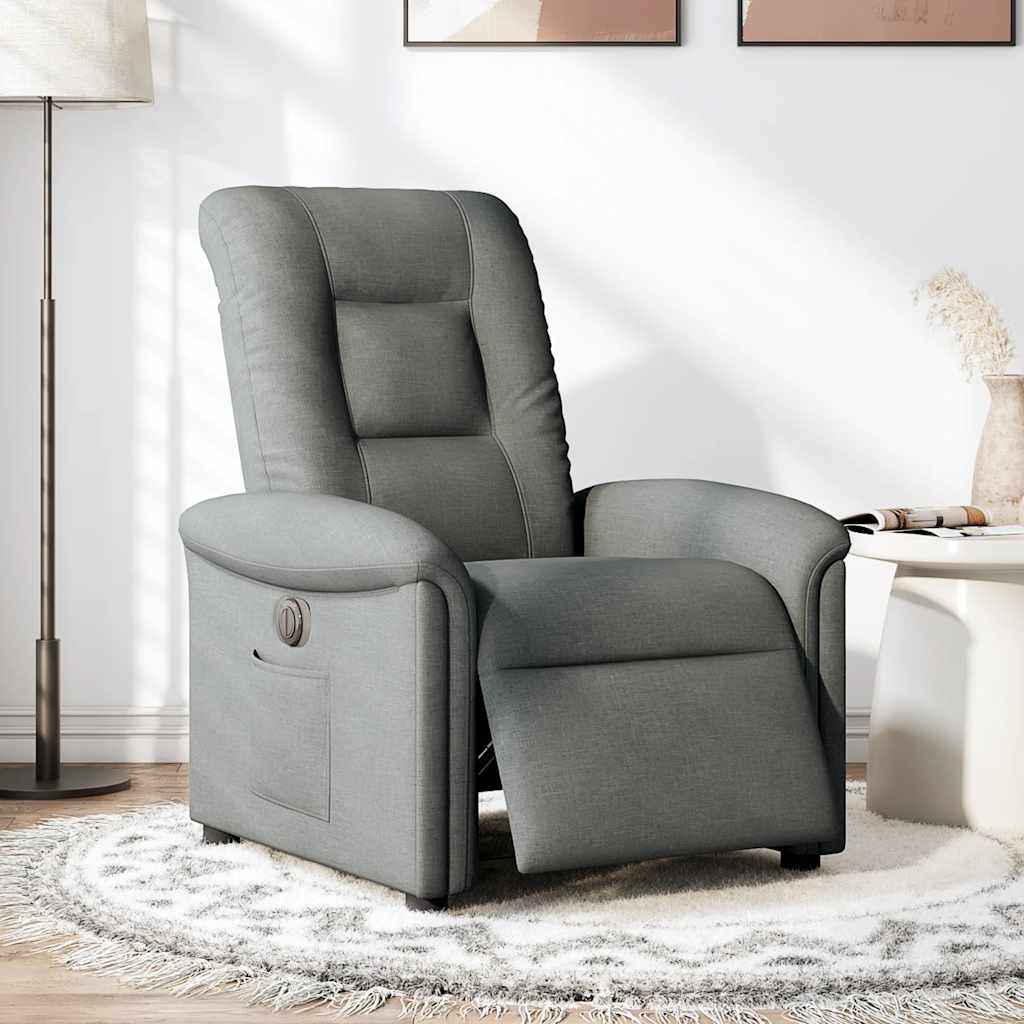 Fauteuil inclinable électrique Gris foncé Tissu