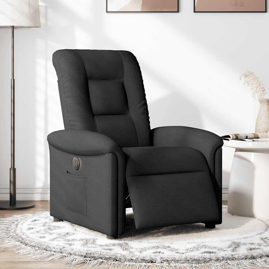 Fauteuil inclinable électrique Noir Tissu