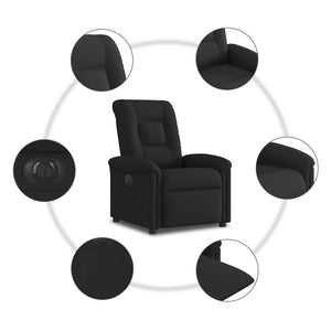 Fauteuil inclinable électrique Noir Tissu