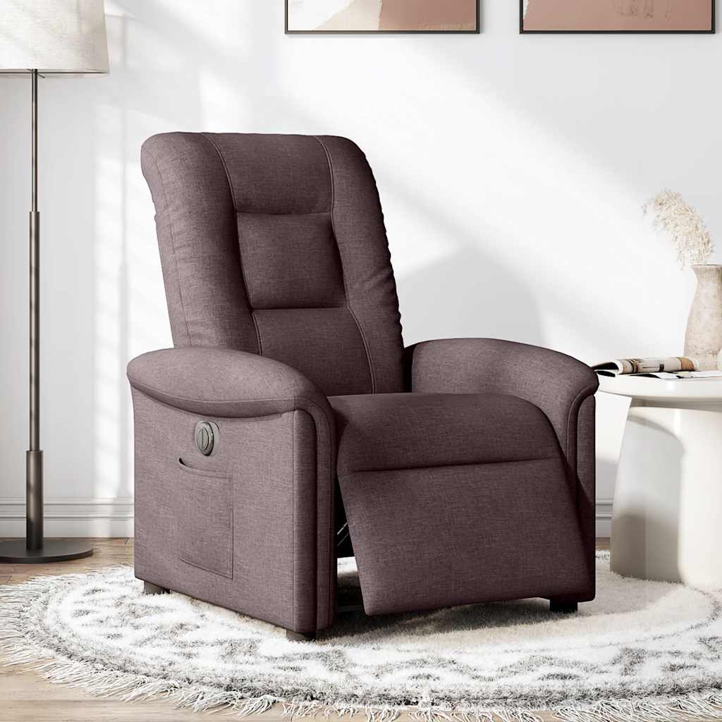 Fauteuil inclinable électrique Marron foncé Tissu