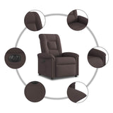Fauteuil inclinable électrique Marron foncé Tissu