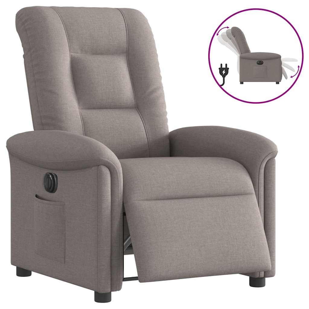 Fauteuil inclinable électrique Taupe Tissu