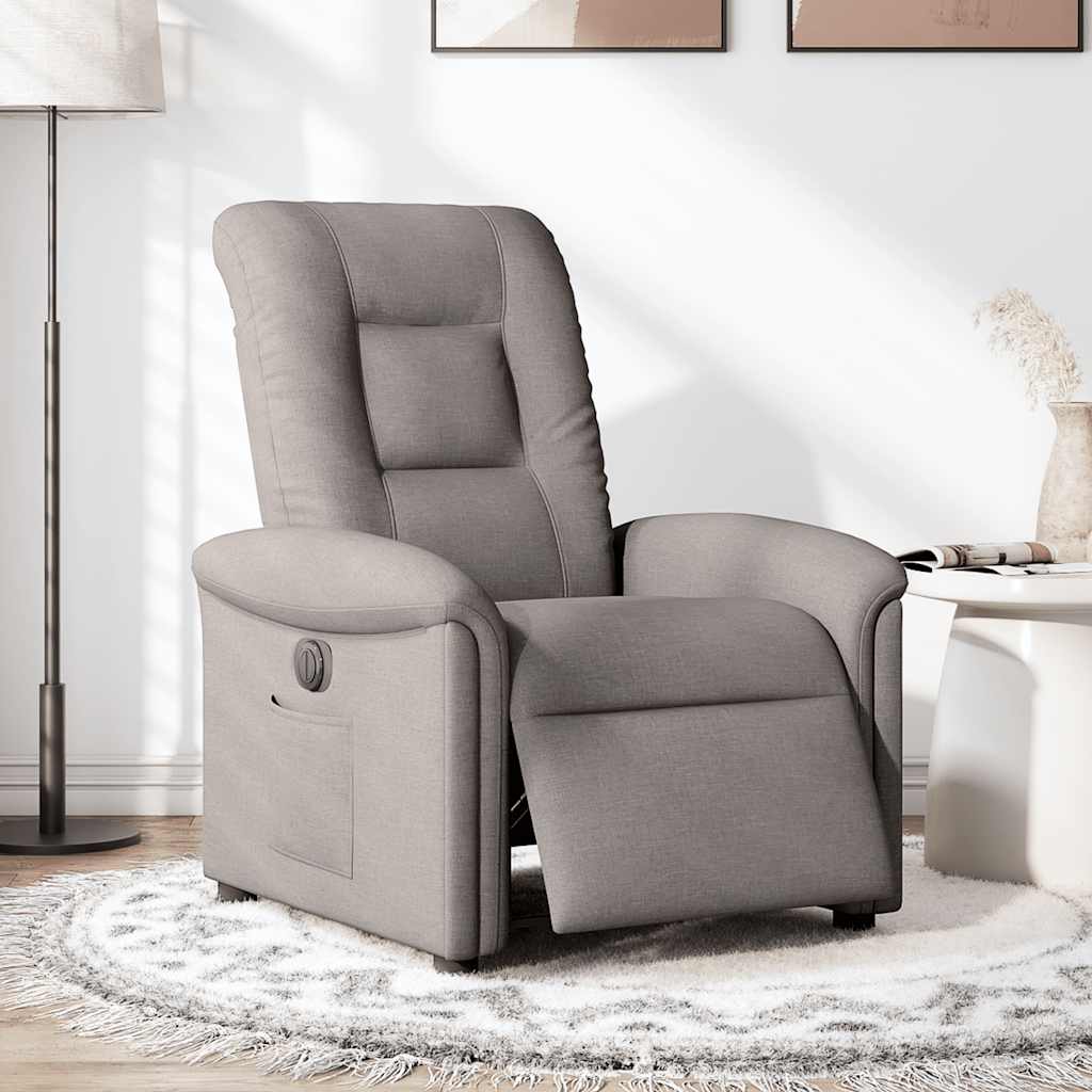 Fauteuil inclinable électrique Taupe Tissu