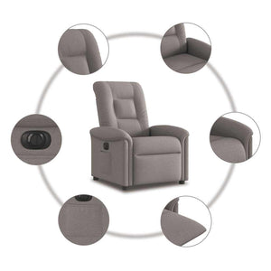 Fauteuil inclinable électrique Taupe Tissu