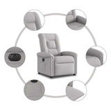 Fauteuil inclinable électrique gris nuage tissu