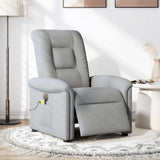 Fauteuil de massage inclinable électrique gris clair tissu