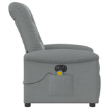Fauteuil de massage inclinable électrique gris clair tissu