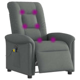Fauteuil inclinable de massage électrique gris foncé tissu