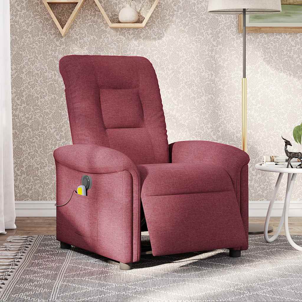 Fauteuil de massage inclinable électrique Rouge bordeaux Tissu