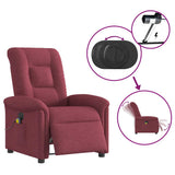 Fauteuil de massage inclinable électrique Rouge bordeaux Tissu