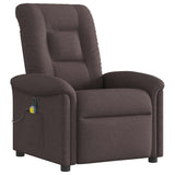 Fauteuil de massage inclinable électrique Marron foncé Tissu