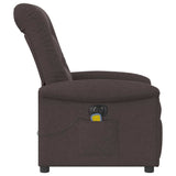Fauteuil de massage inclinable électrique Marron foncé Tissu