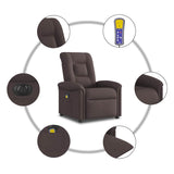 Fauteuil de massage inclinable électrique Marron foncé Tissu