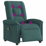 Fauteuil de massage inclinable électrique Vert foncé Tissu