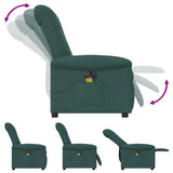 Fauteuil de massage inclinable électrique Vert foncé Tissu