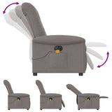 Fauteuil de massage inclinable électrique Taupe Tissu