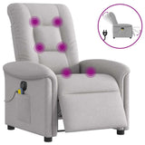 Fauteuil de massage inclinable électrique gris nuage tissu