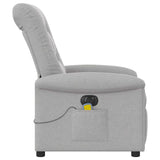 Fauteuil de massage inclinable électrique gris nuage tissu