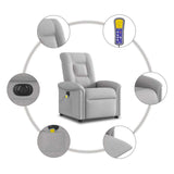Fauteuil de massage inclinable électrique gris nuage tissu
