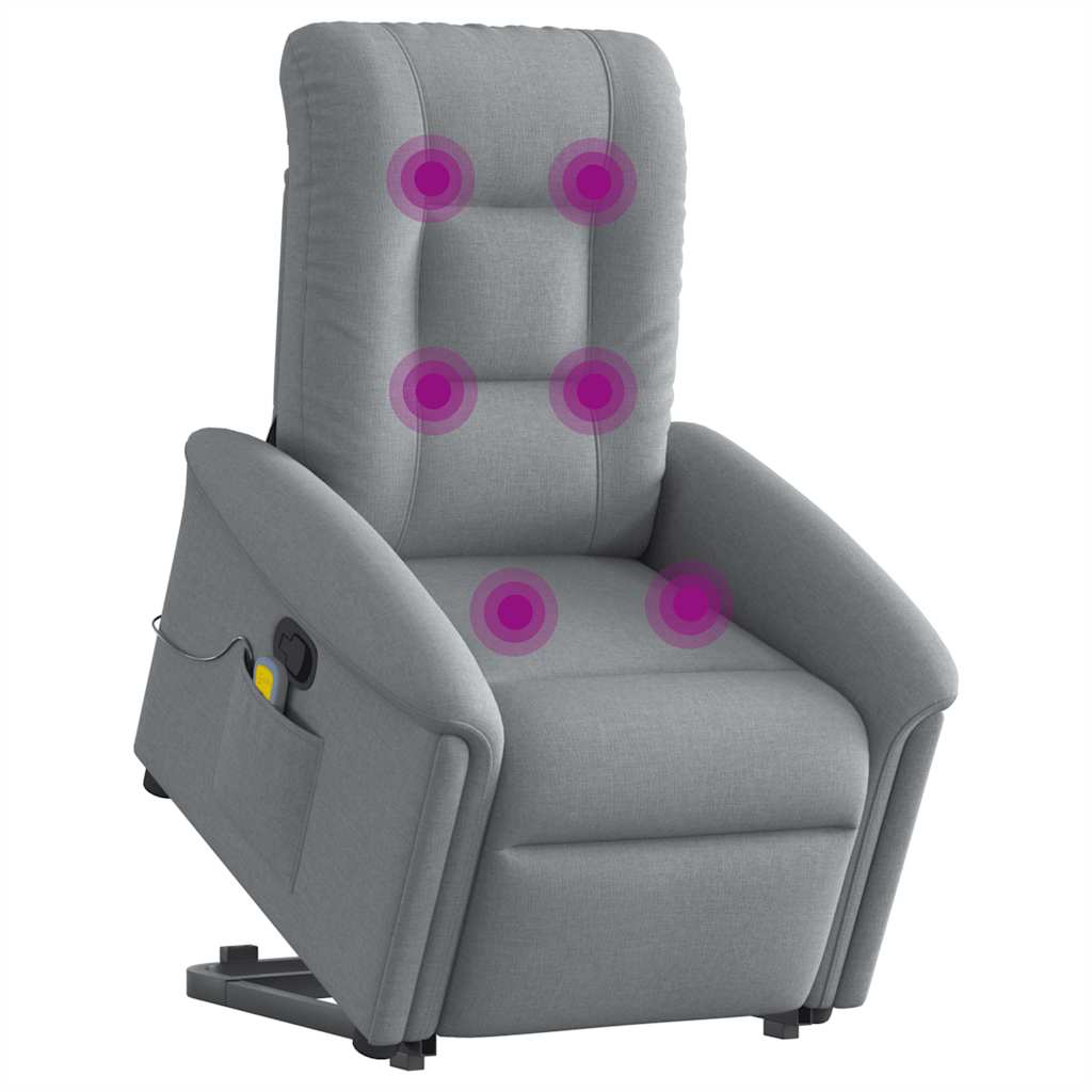 Fauteuil de massage inclinable Gris clair Tissu