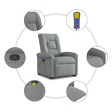 Fauteuil de massage inclinable Gris clair Tissu