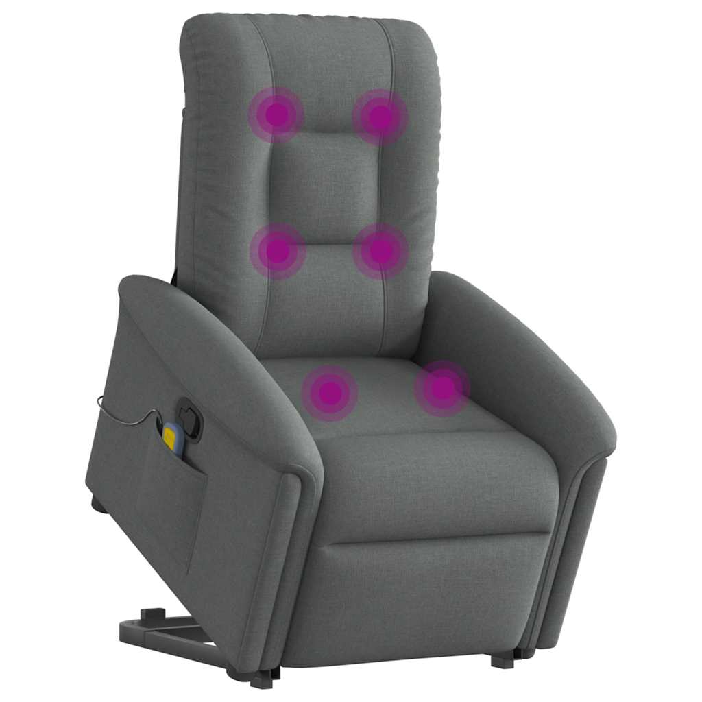 Fauteuil de massage inclinable Gris foncé Tissu