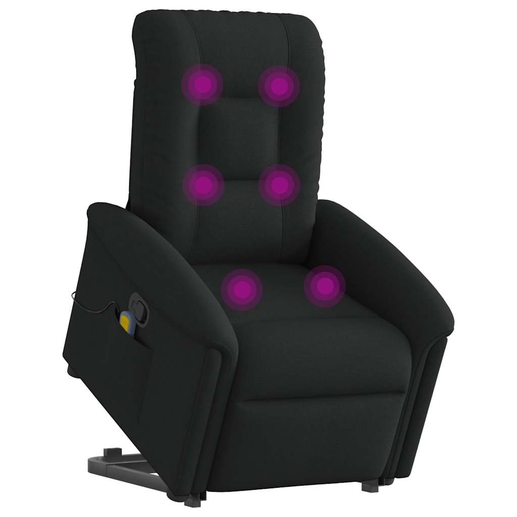 Fauteuil de massage inclinable Noir Tissu