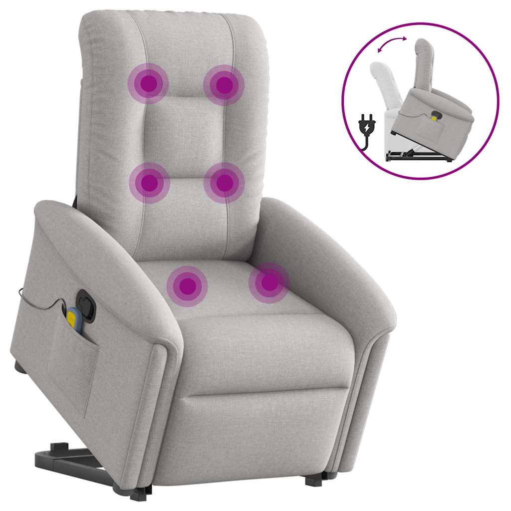 Fauteuil de massage inclinable gris nuage tissu