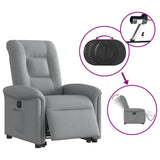 Fauteuil inclinable électrique gris clair tissu