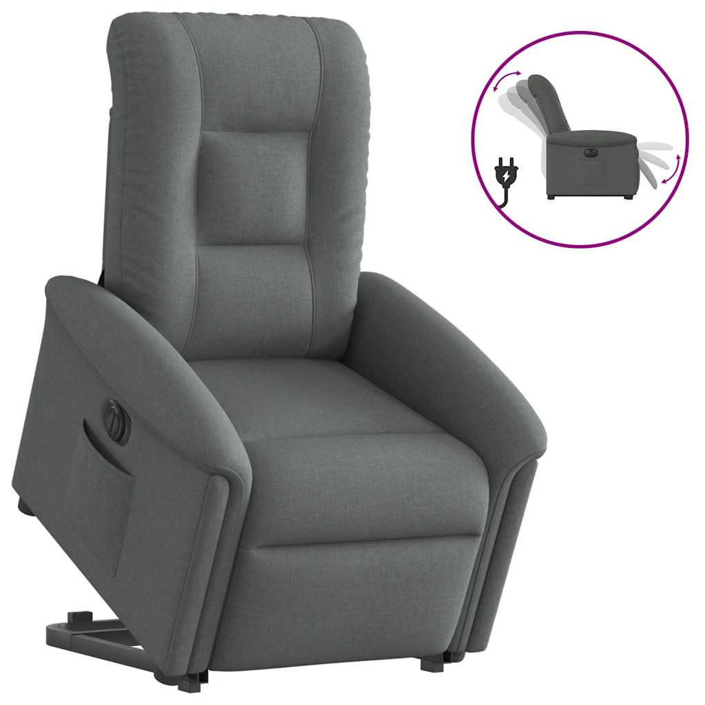 Fauteuil inclinable électrique gris foncé tissu